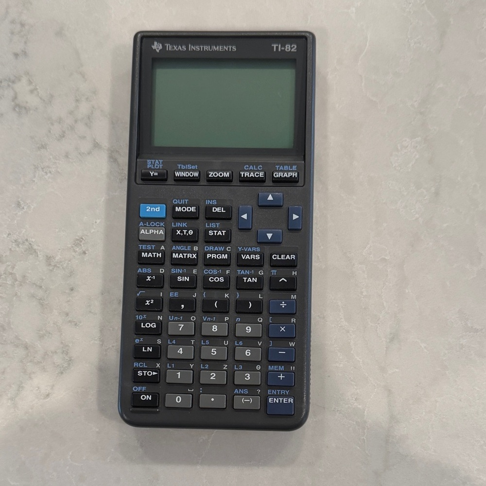 Texas Instruments TI-82 Graphing Calculator - Grey and Dark Blue